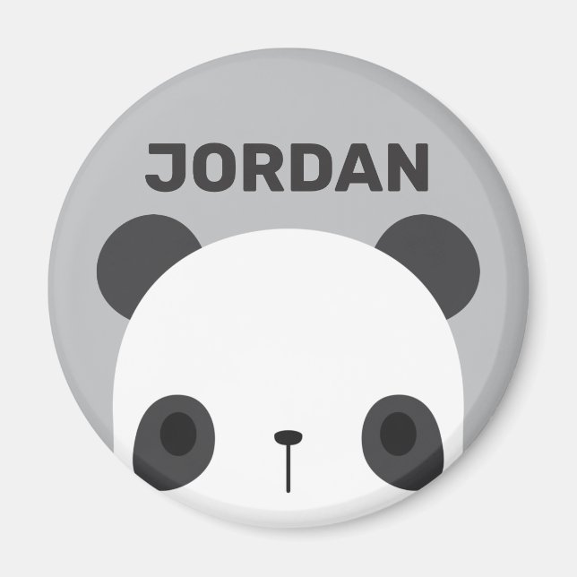 Aimant Cute petit ours Panda avec nom personnalisé (Devant)