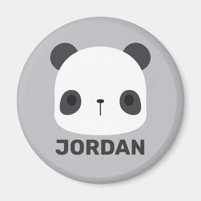 Aimant Cute petit ours Panda avec nom personnalisé (Devant)