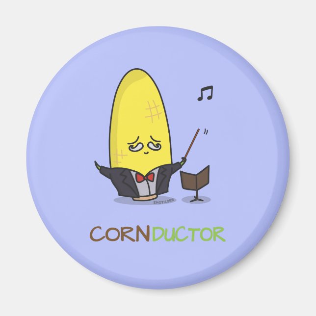 Aimant Cute Punny Conducteur de maïs cartonné (Devant)