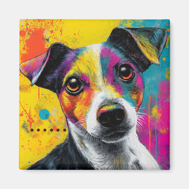 Aimant Cute Puppy Funny Dog Mixed Media Animal Pet (Devant)