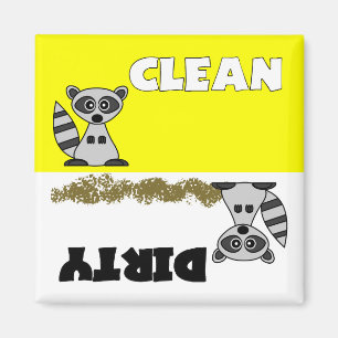 Aimant Cute Raccoon Nettoyant / Lave-vaisselle sale Magne