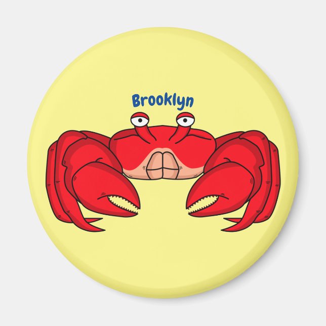 Aimant Cute red crab cartoon (Devant)