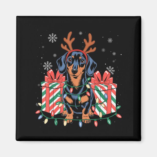 Aimant Cute Reindeer Dachshund Christmas For Women Men Do (Devant)