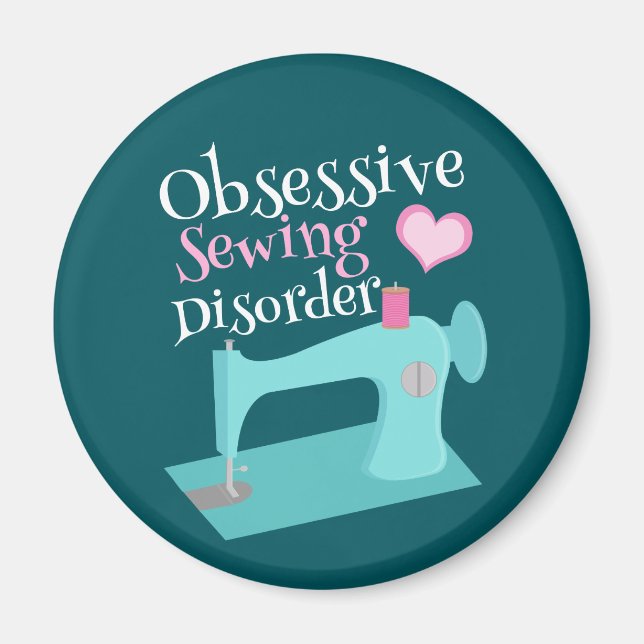 Aimant Cute Retro Sewing Machine Seamstress (Devant)