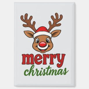 Aimant Cute Rudolph Reindeer Merry Christmas