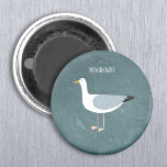 Aimant Cute Seagull Name<br><div class="desc">A cheeky seagull standing by the ocean. Perfect for those who love sassy birds and the coast.
Personalize by changing or removing the name.</div>