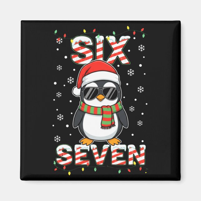 Aimant Cute Six Seven 67 Penguin Kids Christmas Holiday L (Devant)