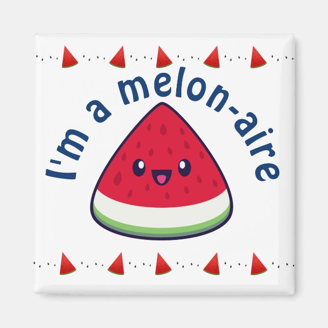Aimant Cute Smiling Kawaii Watermelon (Devant)