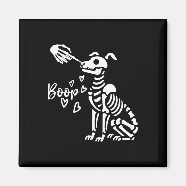 Aimant Cute Squelette Main Boop Chien Drôle Halloween (Devant)