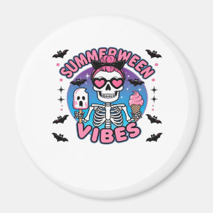 Aimant Cute Summerween Vibes Skeleton IceCream Summer Vac