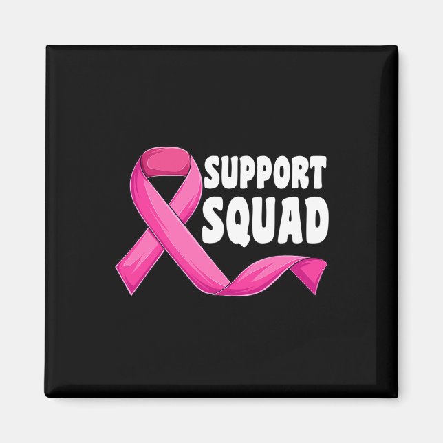 Aimant Cute Support Squad Cancer du Sein Pink Ribbon Grap (Devant)