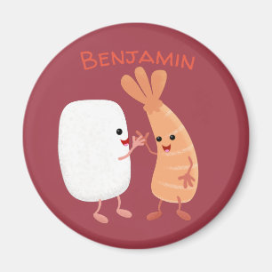 Aimant Cute sushi riz crevettes amis dessin animé