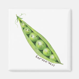 Aimant Cute Sweet Peas in a Pod Illustration
