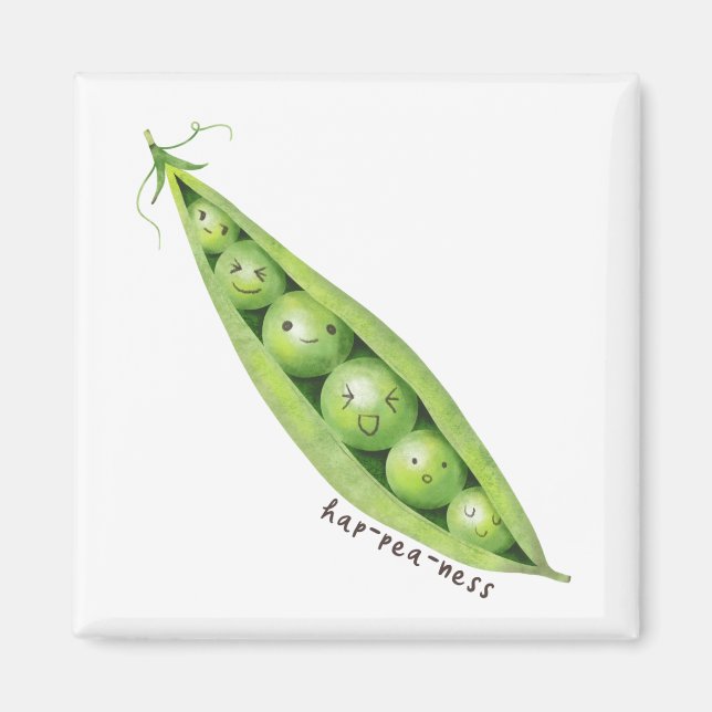 Aimant Cute Sweet Peas in a Pod Illustration (Devant)