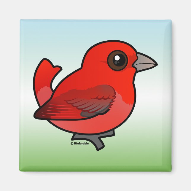 Aimant Cute Tanager d'été (Devant)