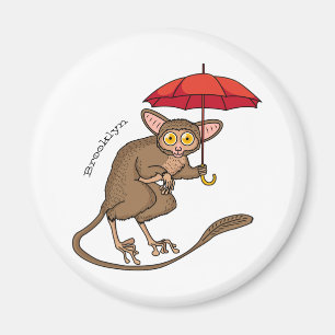 Aimant Cute Tarsier avec dessin animé parapluie