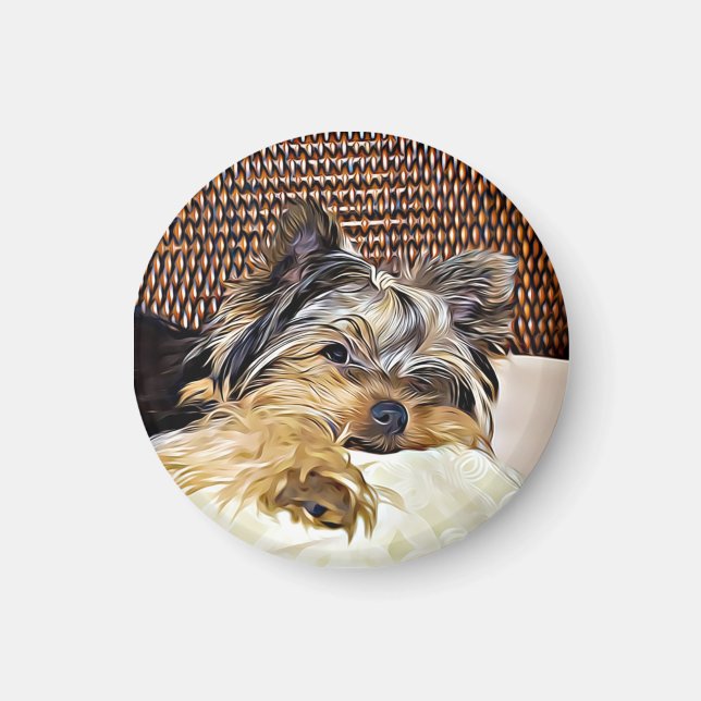 Aimant Cute Teacup Yorkie Yorkshire (Devant)