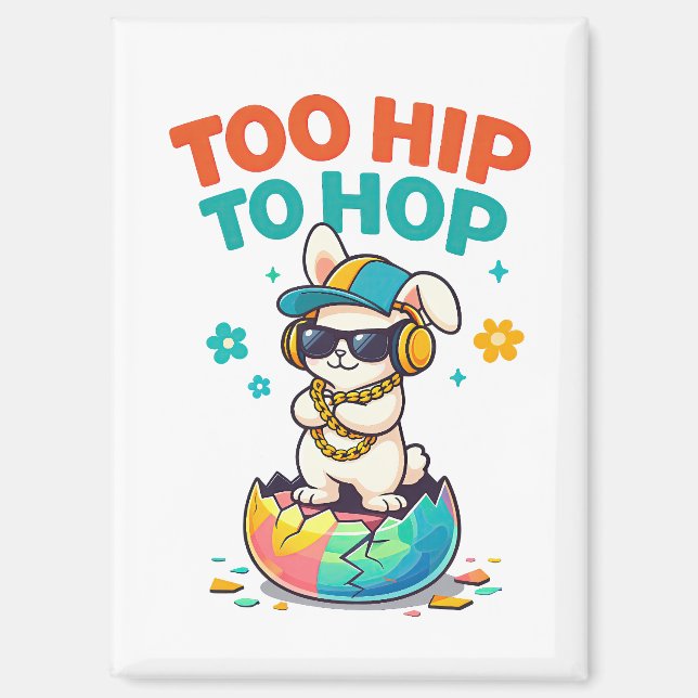 Aimant Cute Too Hip to Hop Bunny Illustration (Recto)