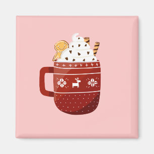 Aimant Cute Tradicional Noël Bervarge Hot Cocoa wi