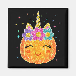Aimant Cute Unicorn Citrouille Halloween Thanksgiving