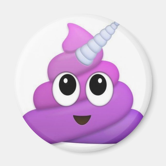 Aimant Cute Unicorn Poop emoji (Devant)