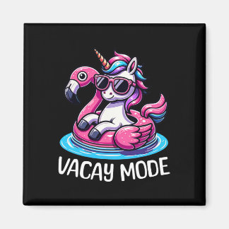 Aimant Cute Unicorn Vacay Mode Funny Family Vacation Kids