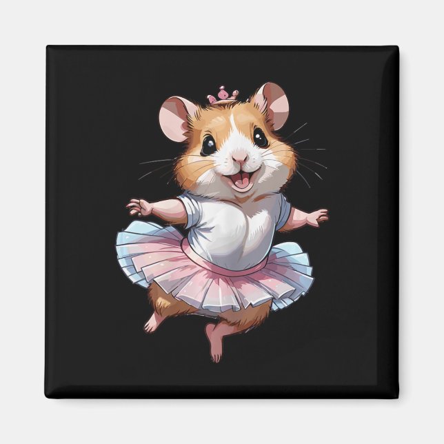 Aimant Cute Unique Et Moderne Hamster Ballet Et Ballerin (Devant)