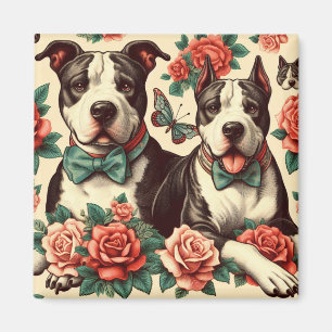 Aimant Cute Vintage American Pit Bull Terrier