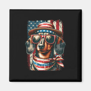 Aimant Cute Vintage Patriotique Dachshund Chien Retro 4e 