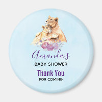 Cute Watercolor Mother Lion & Cub Baby Shower