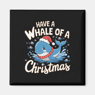 Aimant Cute Whale Père Noël Christmas Ocean Amoureux des