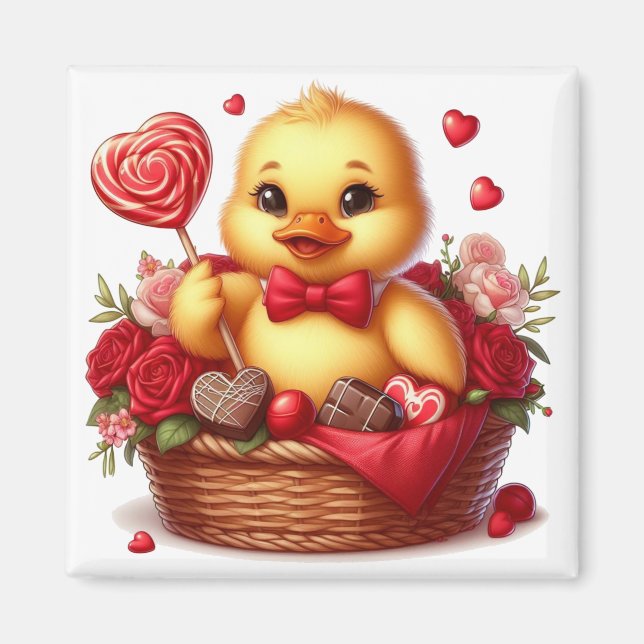 Aimant Cute/Whimisical Valentine's day cank (Devant)