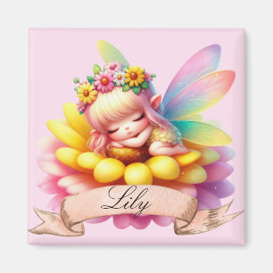 Aimant Cute Whimsical Floral Doux Rêves Dormir Fée
