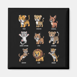 Aimant Cute Wild Cats Cartoon Animaux Grosse Espèce de ch