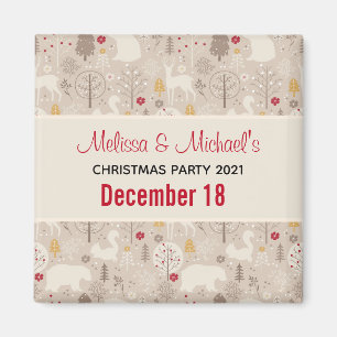 Aimant Cute Woodland Animals Motif nordique Enregistrer l