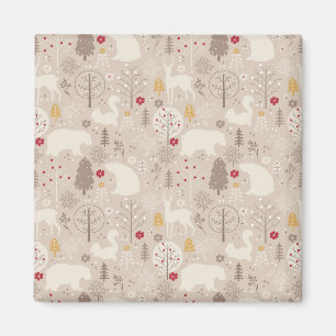 Aimant Cute Woodland Animaux Motifs nordiques
