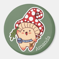 Cute Woodland Herbalist Champhroom Classic Round S