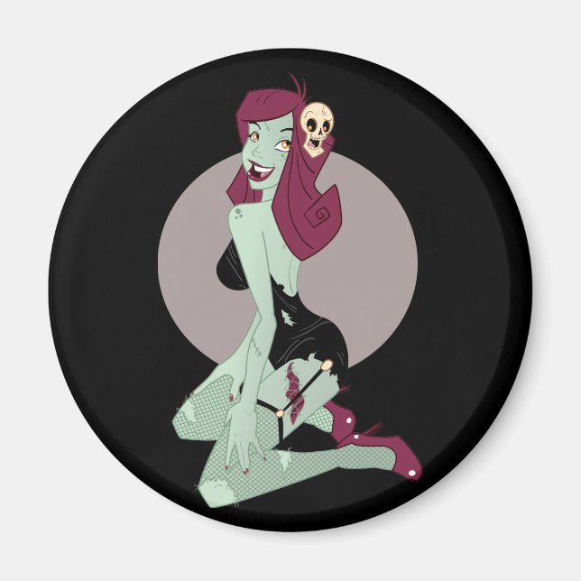 Aimant Cute Zombie Pin-Up Girl (Devant)