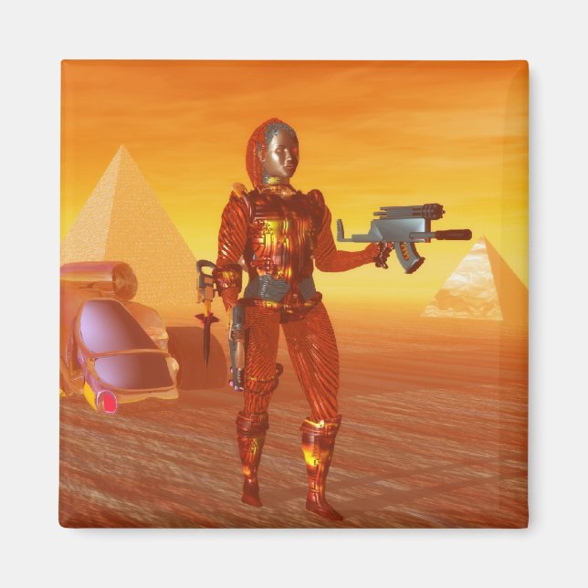 Aimant CYBORG ARES DANS LE DÉSERT DE L'HYPERION Science-F (Devant)