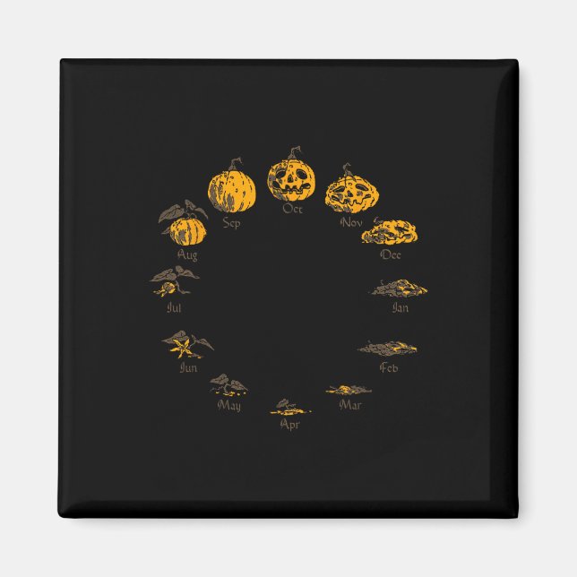 Aimant Cycle De Vie citrouille Pour Le Coût D'Halloween D (Devant)