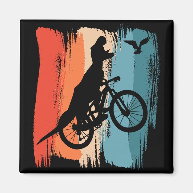 Aimant Cyclisme T-rex Dinosaure VTT Dino Riding (Devant)