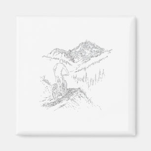 Aimant Cycliste de Montagne Ascendant Art Cyclisme Esthét