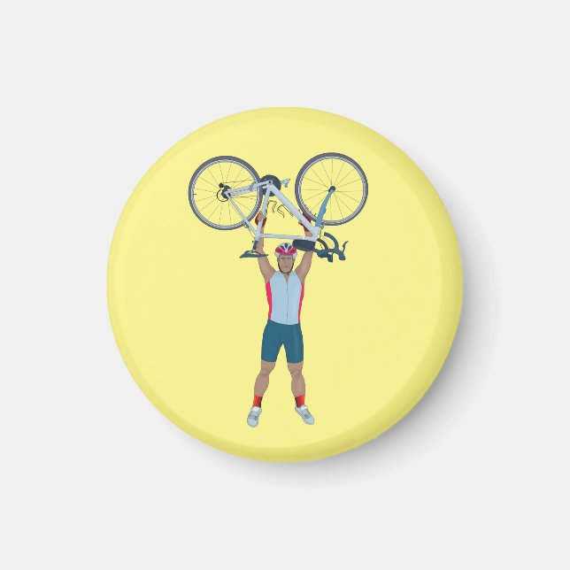 Aimant Cycliste Levage d'un vélo (Devant)