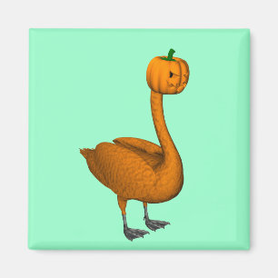 Aimant Cygne d'Halloween orange doux