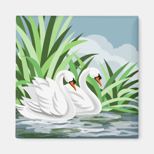 Aimant Cygnes blancs