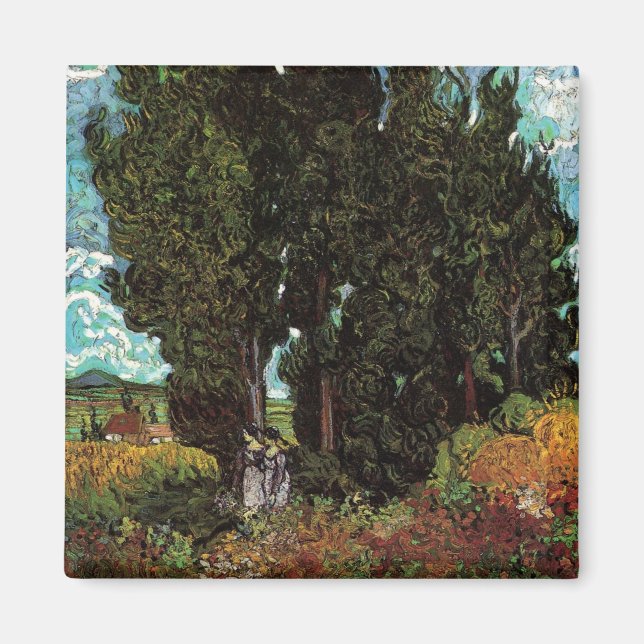 Aimant Cyprès avec personnages féminins par Vincent van G (Devant)