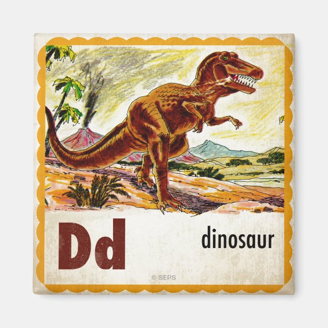 Aimant D est pour Dinosaur (Devant)