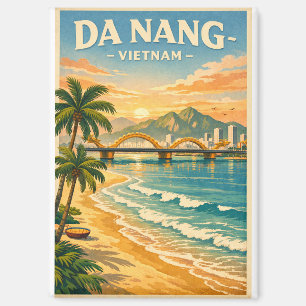 Aimant Da Nang ville, Vietnam, dans un classique rétro