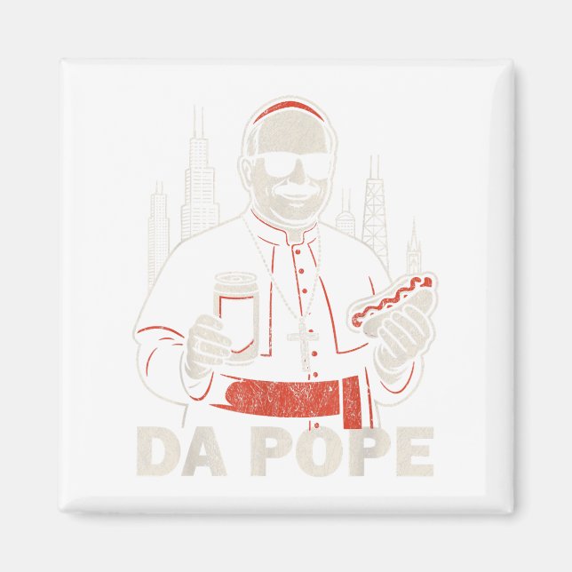 Aimant Da Pope De L'Amérique Chicago Pape Leo Xiv Funny V (Devant)
