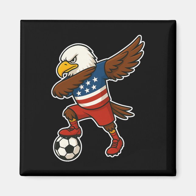 Aimant Dab rigolo Ld Eagle Usa Soccer - Drapeau Usa Socce (Devant)